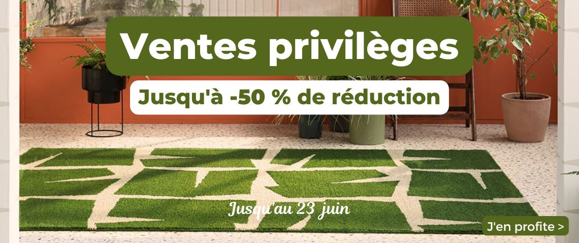 jusqu'a -50% sur une selection de tapis